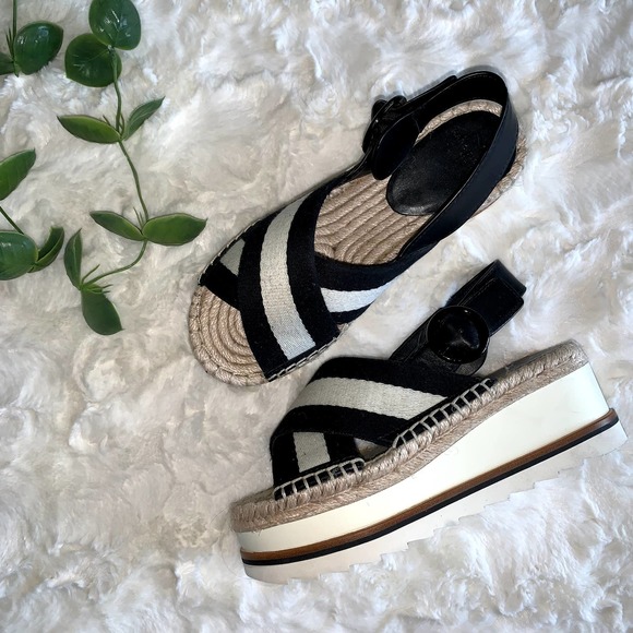 Marc Fisher Platform Espadrille Sandals Sz 5 1/2 5.5 - Picture 1 of 8